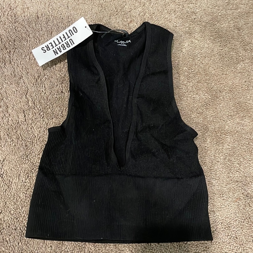 Black urban outfitters plunge crop top
